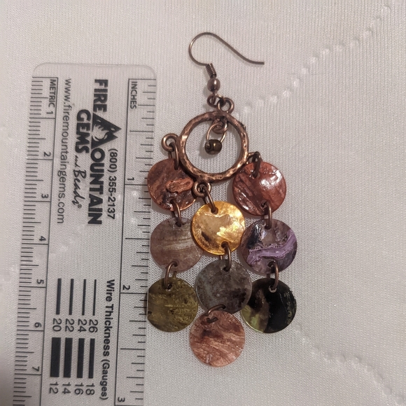 Earrings- Dangling Pearlescent Seashells - Picture 3 of 3